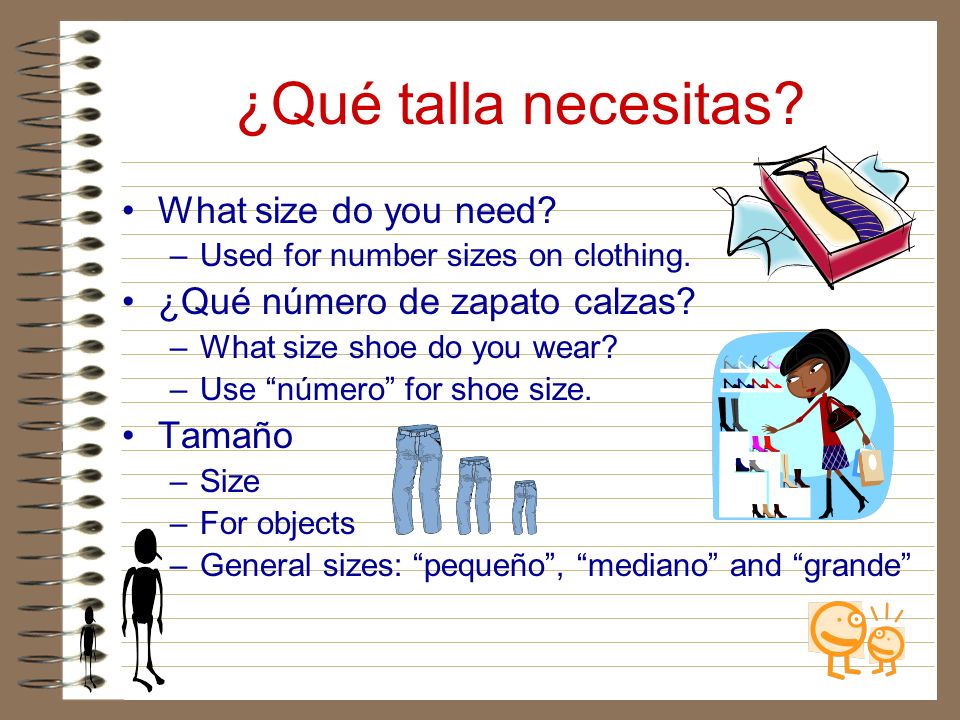 ¿Qué talla necesitas What size do you need