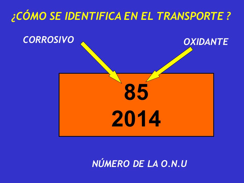 ¿CÓMO SE IDENTIFICA EN EL TRANSPORTE CORROSIVO OXIDANTE