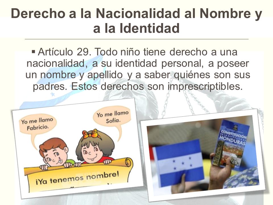 Derecho a la Nacionalidad al Nombre y a la Identidad
