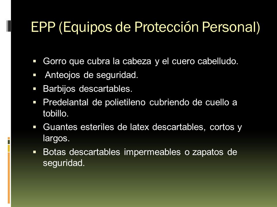 EPP (Equipos de Protección Personal)
