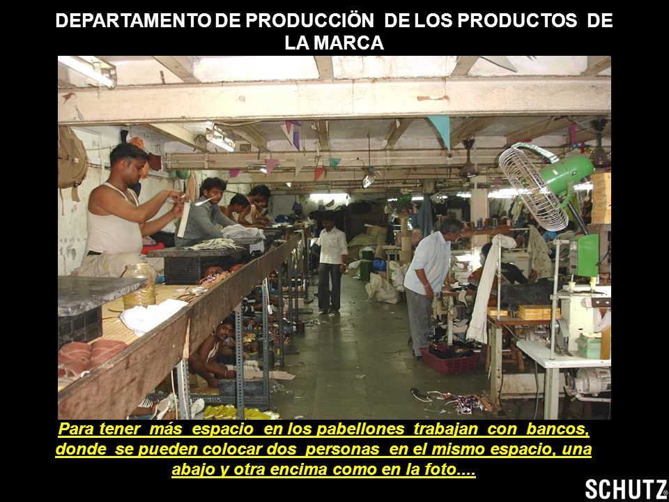 DEPARTAMENTO DE PRODUCCIÖN DE LOS PRODUCTOS DE LA MARCA