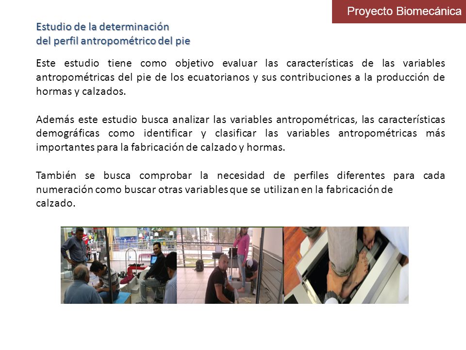 Proyecto Biomecánica Estudio de la determinación. del perfil antropométrico del pie.