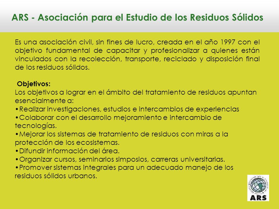 ARS - Asociación para el Estudio de los Residuos Sólidos
