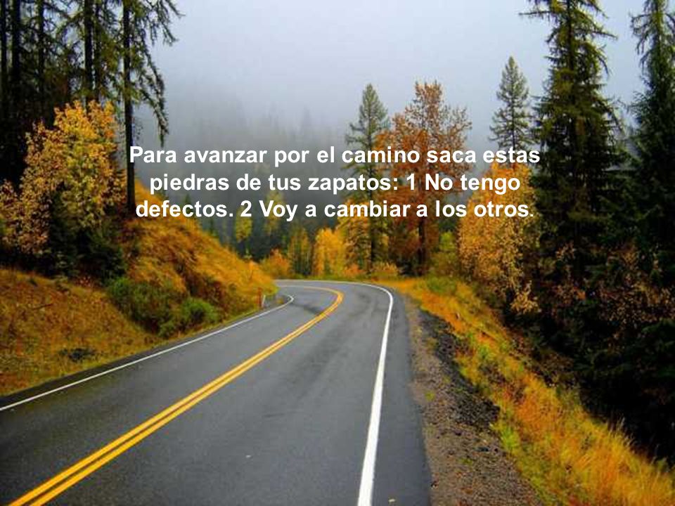 Para avanzar por el camino saca estas piedras de tus zapatos: 1 No tengo defectos.