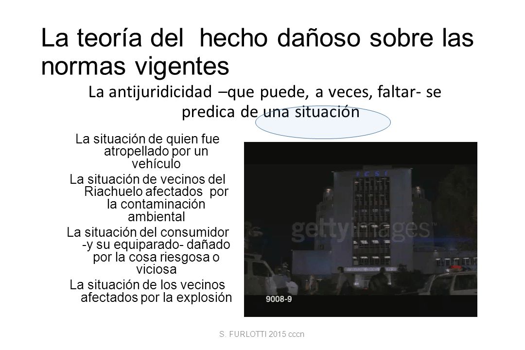 La teoría del hecho dañoso sobre las normas vigentes