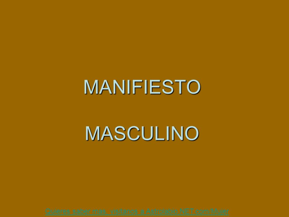 MANIFIESTO MASCULINO
