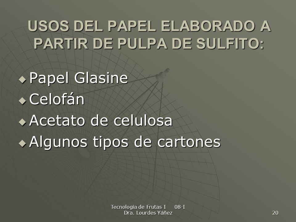 USOS DEL PAPEL ELABORADO A PARTIR DE PULPA DE SULFITO:
