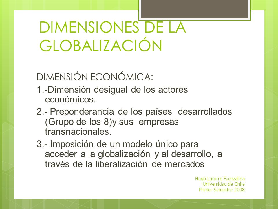 DIMENSIONES DE LA GLOBALIZACIÓN