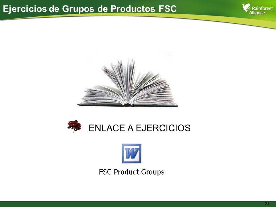 Ejercicios de Grupos de Productos FSC