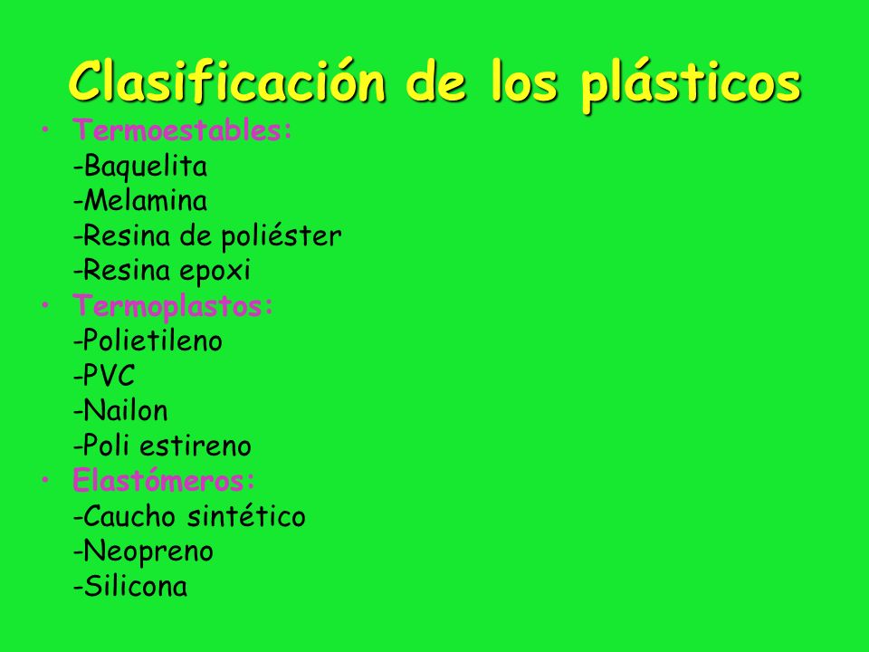Clasificación de los plásticos