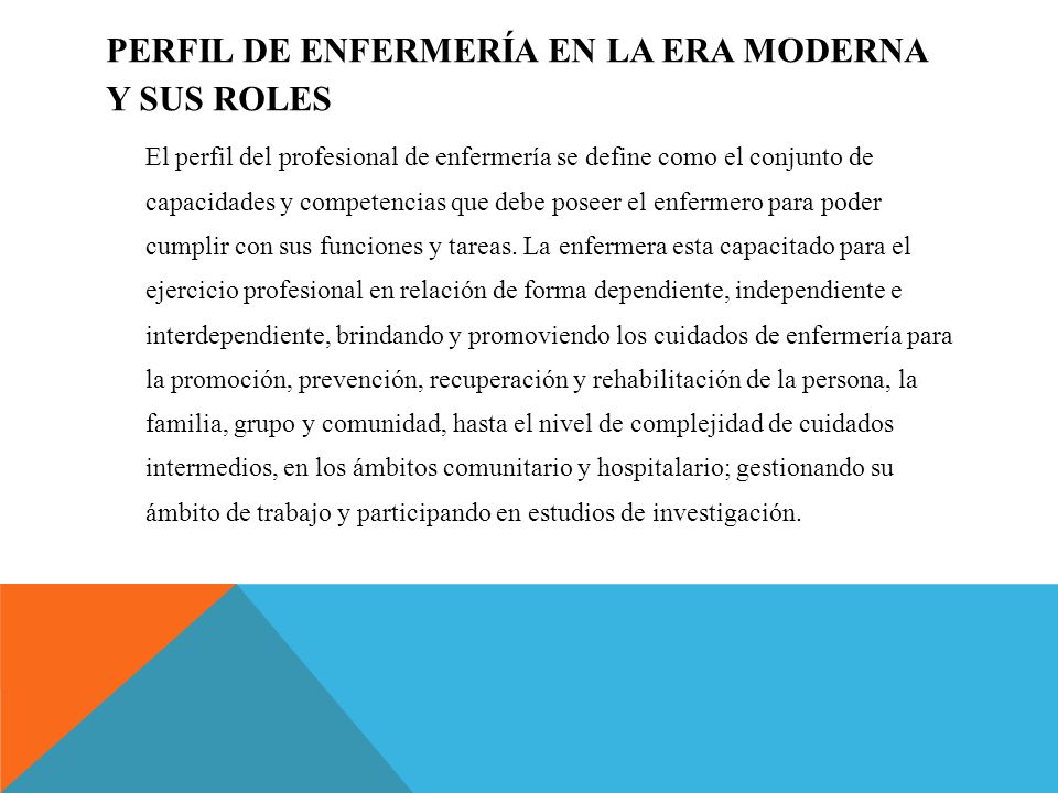 Perfil de enfermería en la era moderna y sus roles