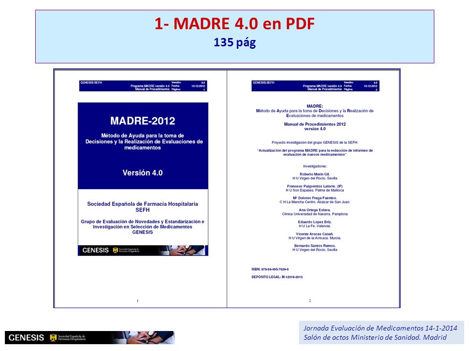 1- MADRE 4.0 en PDF 135 pág. Jornada Evaluación de Medicamentos