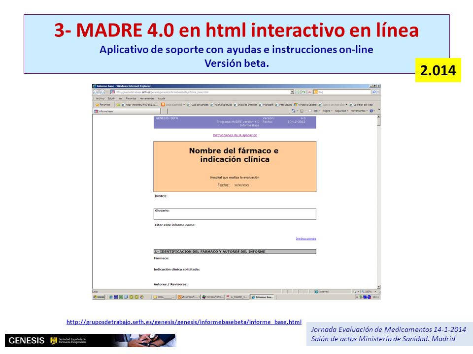 3- MADRE 4.0 en html interactivo en línea Aplicativo de soporte con ayudas e instrucciones on-line Versión beta.
