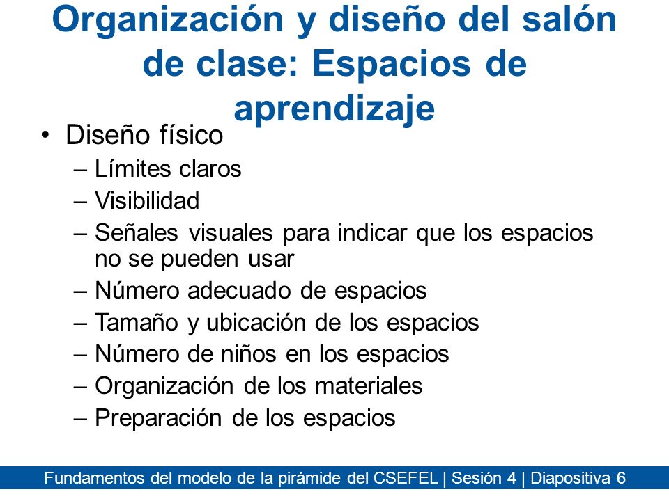 Organización y diseño del salón de clase: Espacios de aprendizaje