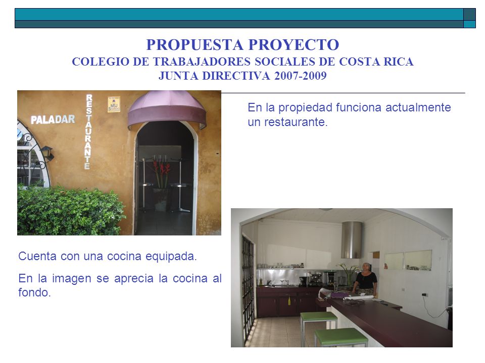 PROPUESTA PROYECTO COLEGIO DE TRABAJADORES SOCIALES DE COSTA RICA JUNTA DIRECTIVA