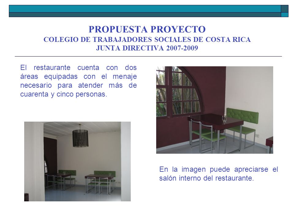PROPUESTA PROYECTO COLEGIO DE TRABAJADORES SOCIALES DE COSTA RICA JUNTA DIRECTIVA