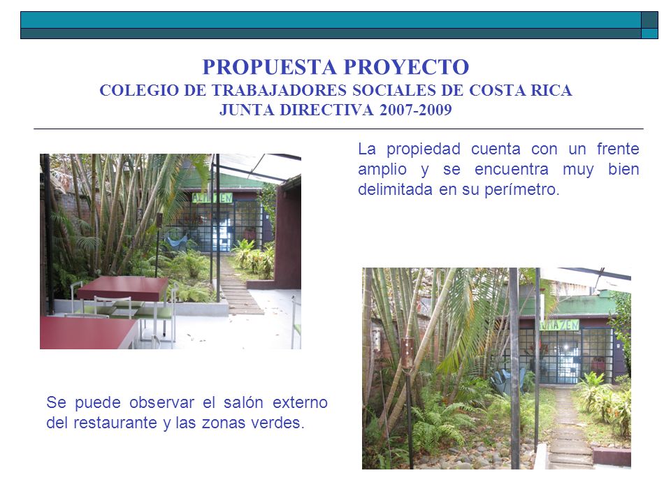 PROPUESTA PROYECTO COLEGIO DE TRABAJADORES SOCIALES DE COSTA RICA JUNTA DIRECTIVA
