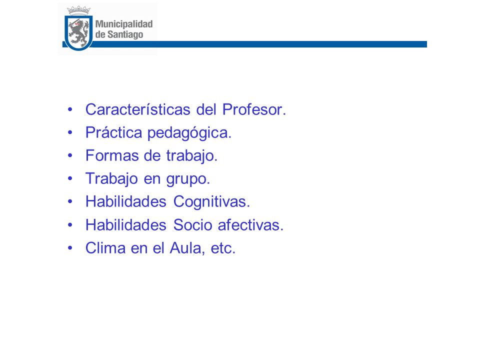 Características del Profesor.
