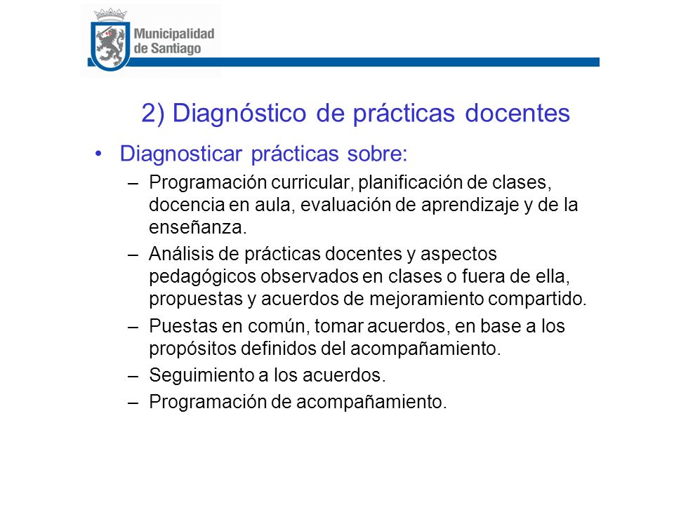 2) Diagnóstico de prácticas docentes