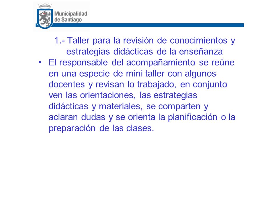 1.- Taller para la revisión de conocimientos y estrategias didácticas de la enseñanza