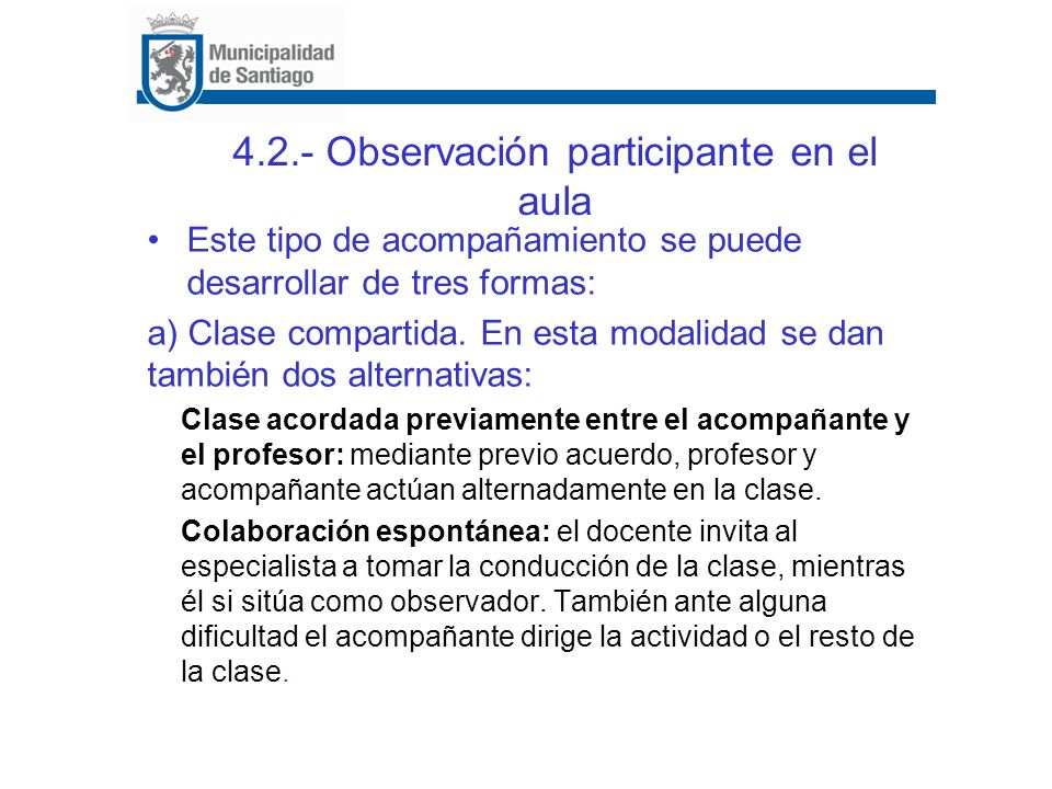 4.2.- Observación participante en el aula