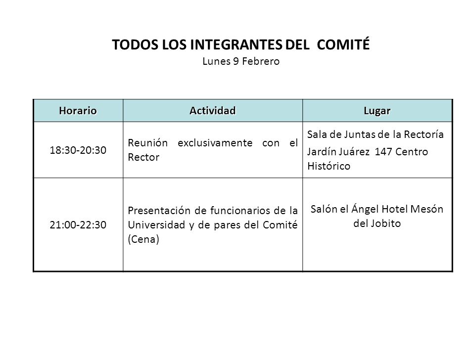 TODOS LOS INTEGRANTES DEL COMITÉ