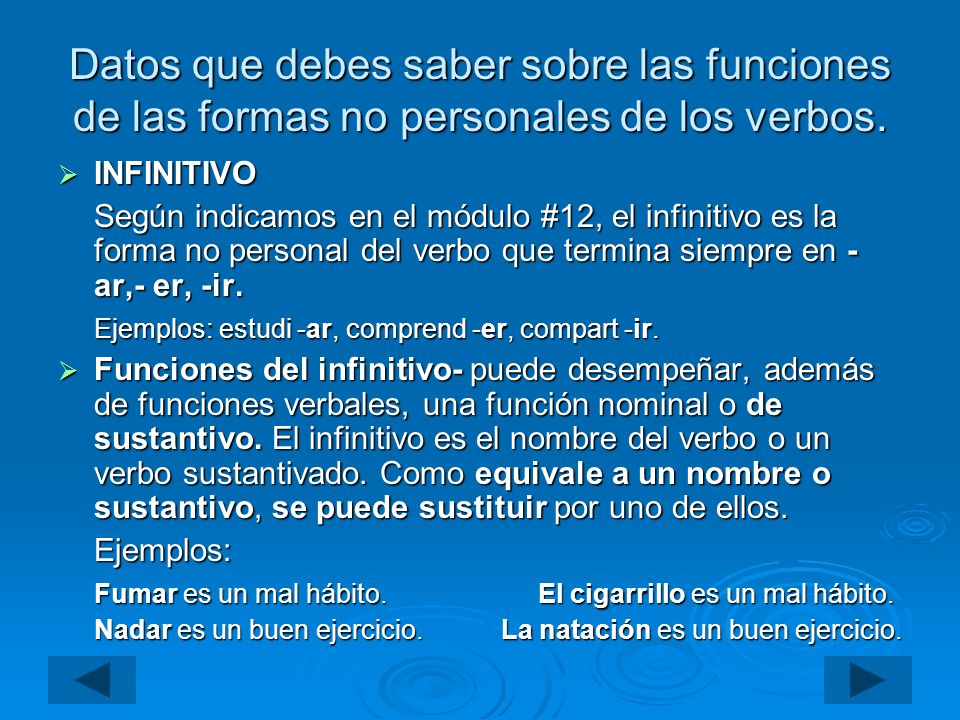 Datos que debes saber sobre las funciones de las formas no personales de los verbos.