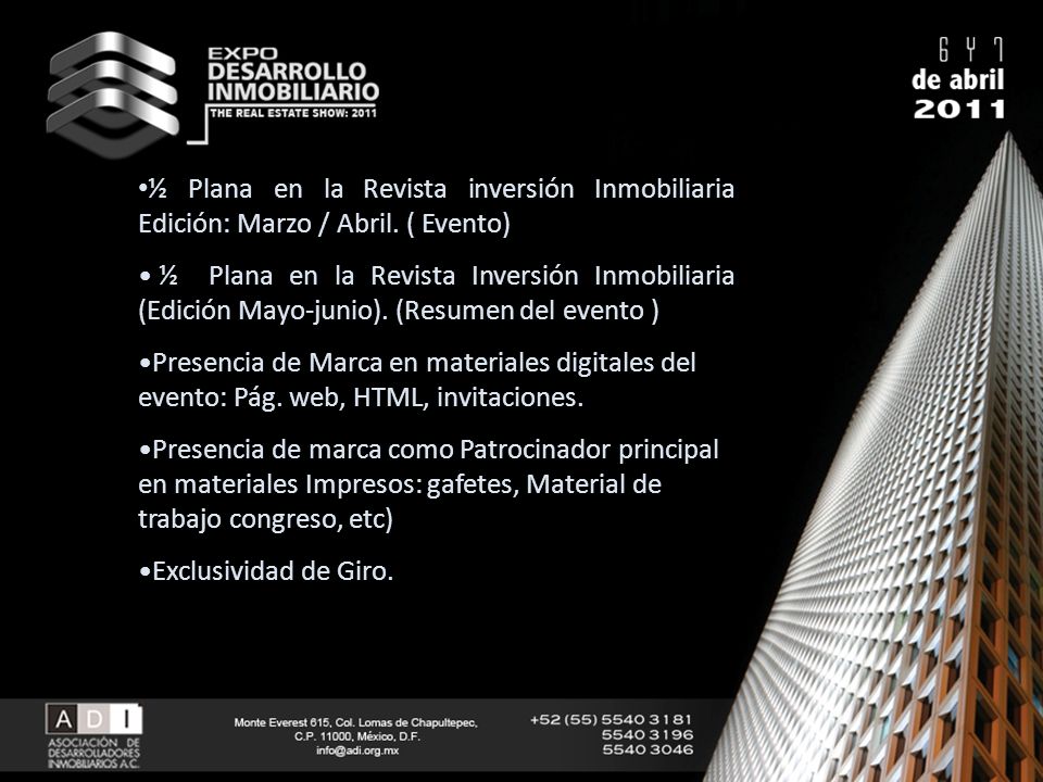 ½ Plana en la Revista inversión Inmobiliaria Edición: Marzo / Abril