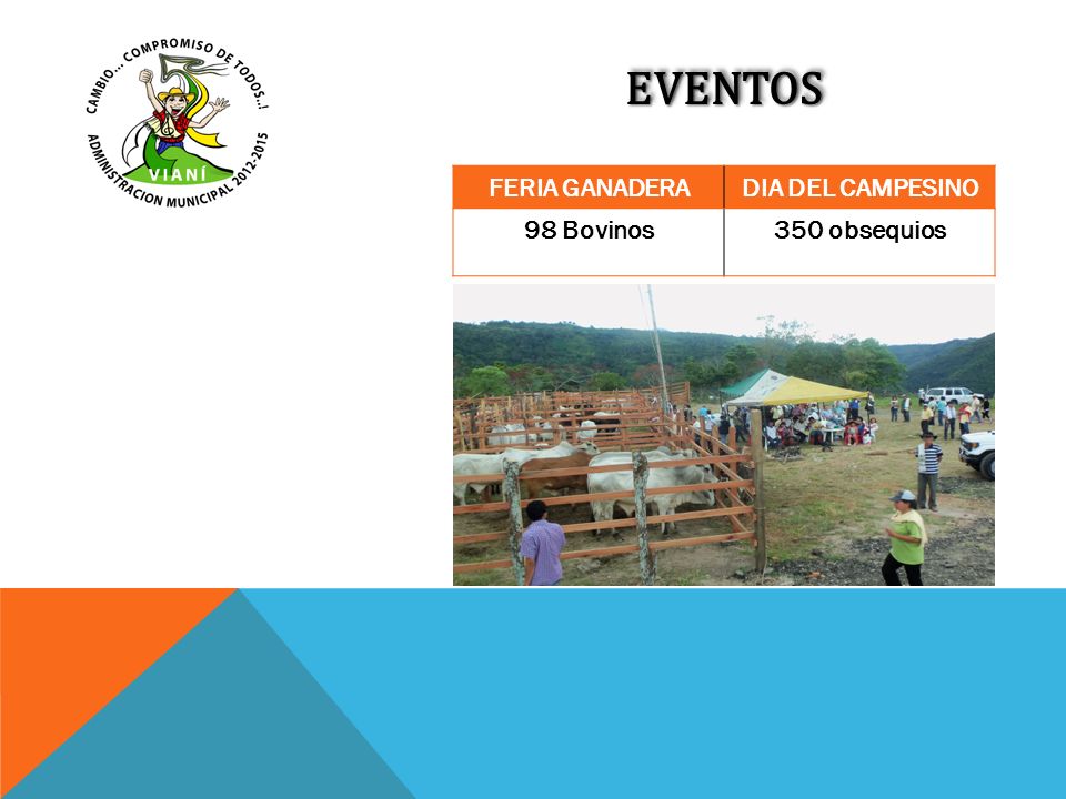 EVENTOS FERIA GANADERA DIA DEL CAMPESINO 98 Bovinos 350 obsequios