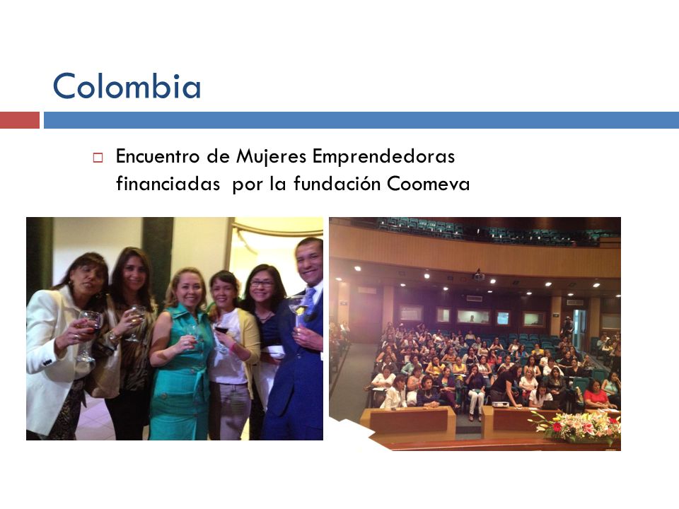 Colombia Encuentro de Mujeres Emprendedoras financiadas por la fundación Coomeva