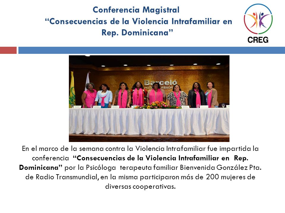 Conferencia Magistral Consecuencias de la Violencia Intrafamiliar en Rep. Dominicana
