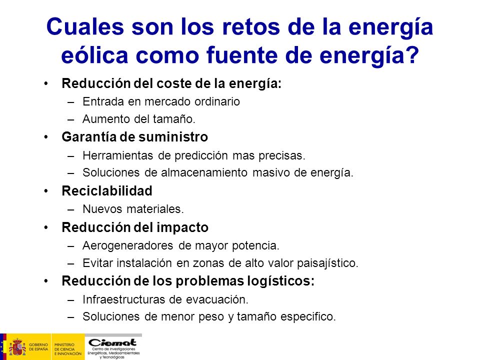 Cuales son los retos de la energía eólica como fuente de energía