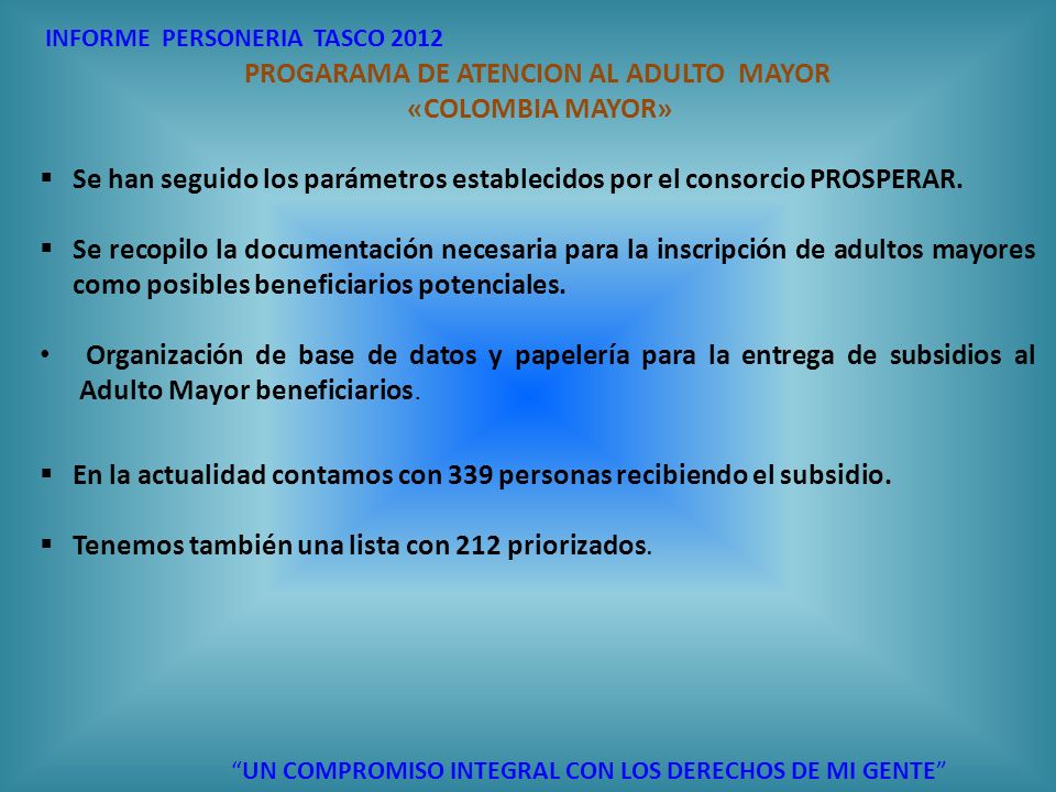 PROGARAMA DE ATENCION AL ADULTO MAYOR