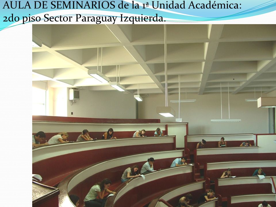 AULA DE SEMINARIOS de la 1ª Unidad Académica: 2do piso Sector Paraguay Izquierda.