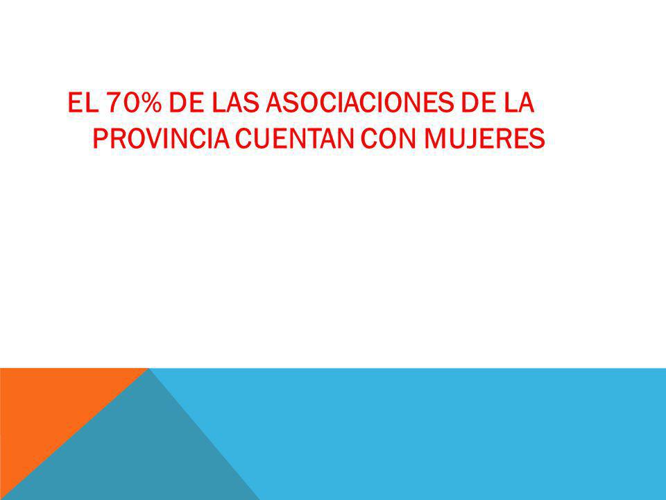 El 70% de las asociaciones de la provincia cuentan con mujeres