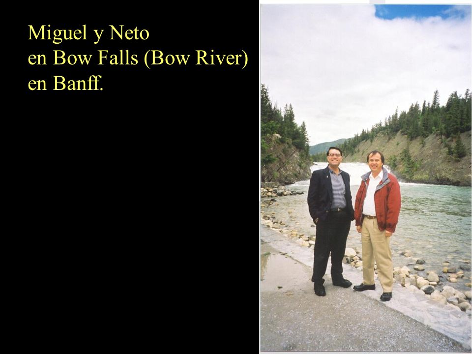 Miguel y Neto en Bow Falls (Bow River) en Banff.