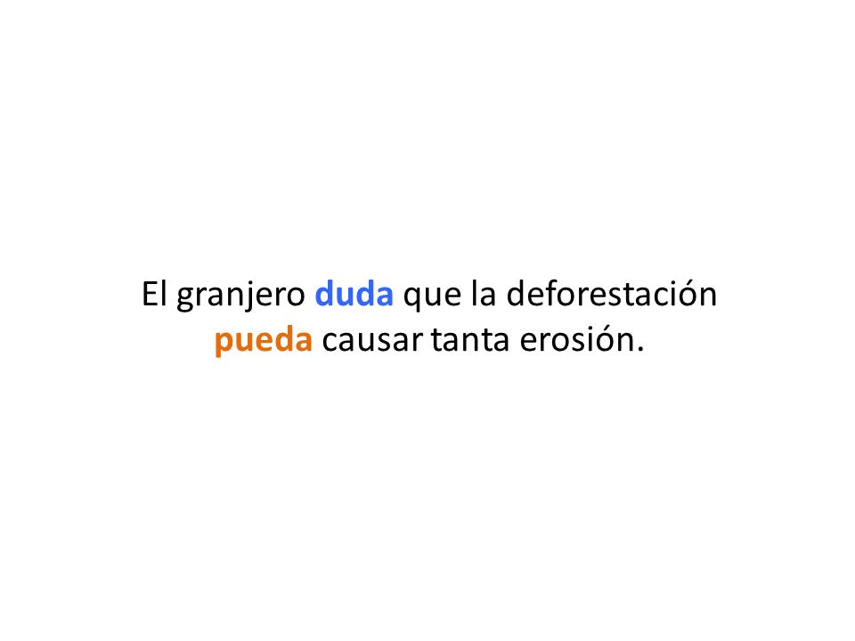 El granjero duda que la deforestación pueda causar tanta erosión.