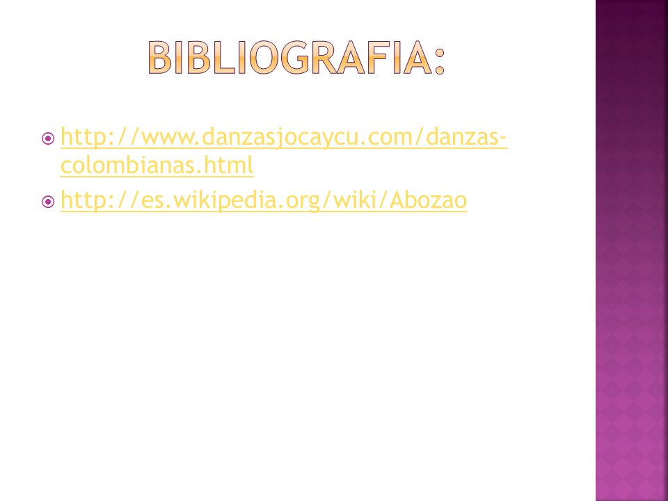 Bibliografia:   colombianas.html