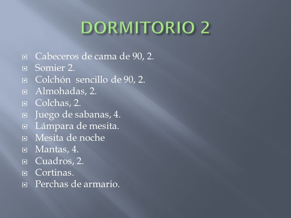 DORMITORIO 2 Cabeceros de cama de 90, 2. Somier 2.