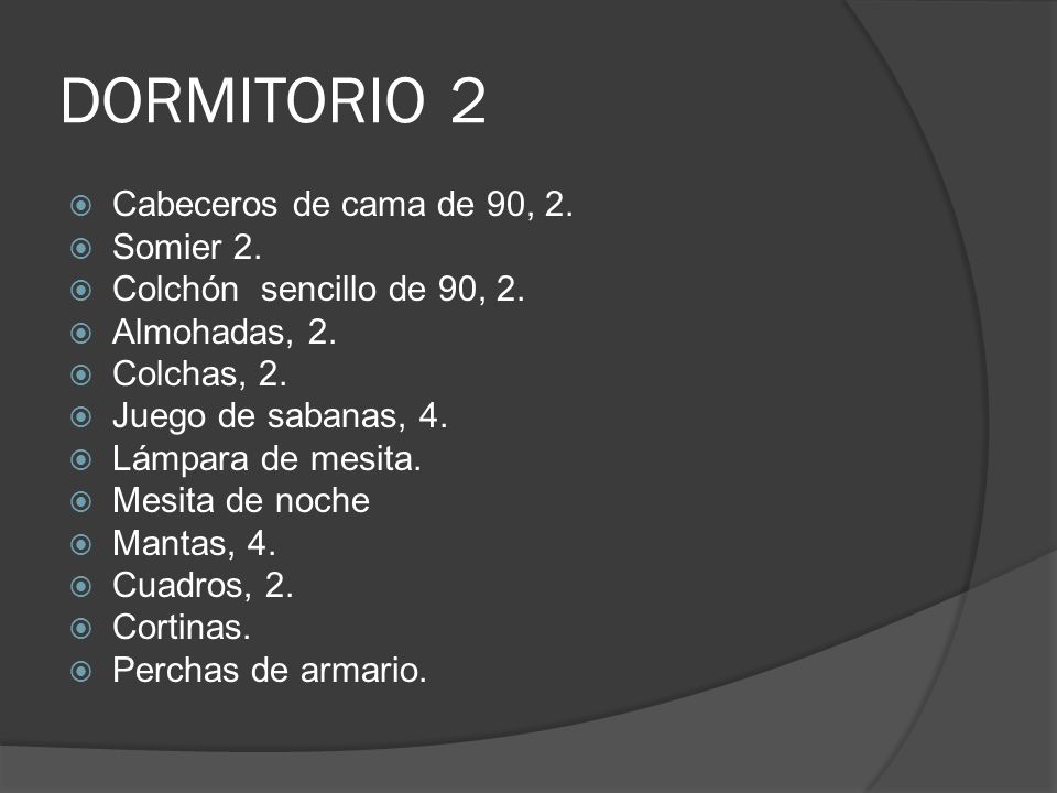 DORMITORIO 2 Cabeceros de cama de 90, 2. Somier 2.