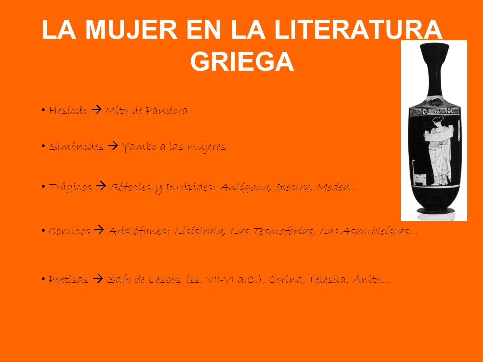 LA MUJER EN LA LITERATURA GRIEGA