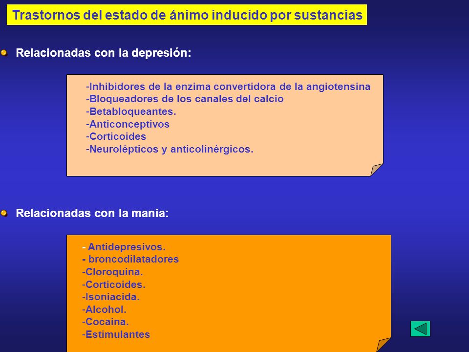 Trastornos del estado de ánimo inducido por sustancias