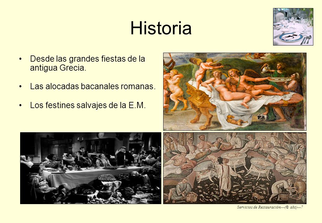 Historia Desde las grandes fiestas de la antigua Grecia.