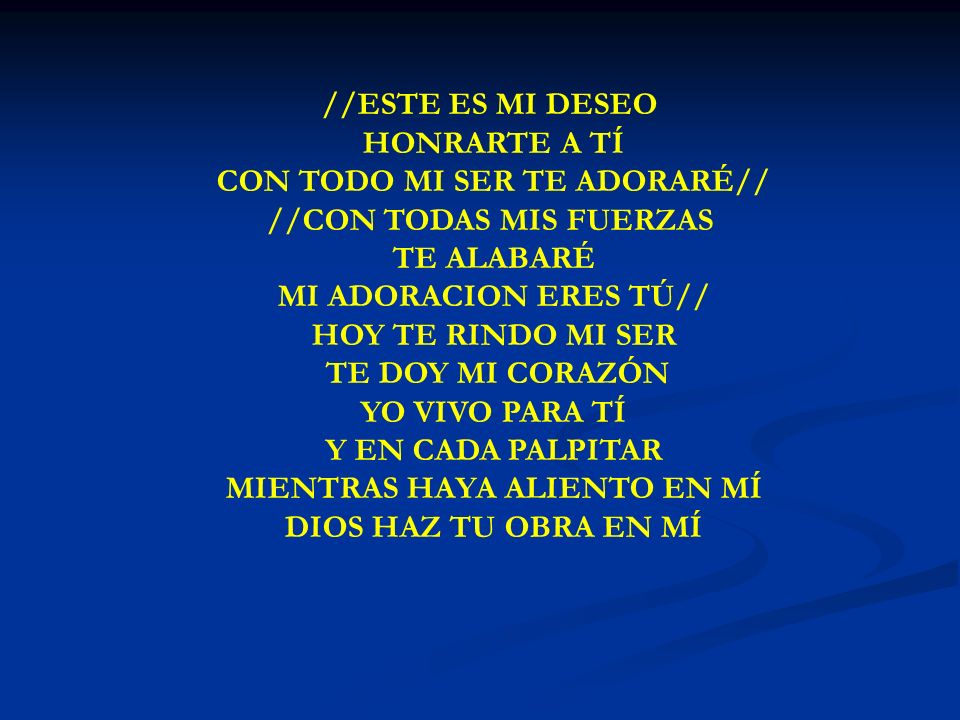ESTE ES MI DESEO //ESTE ES MI DESEO HONRARTE A TÍ