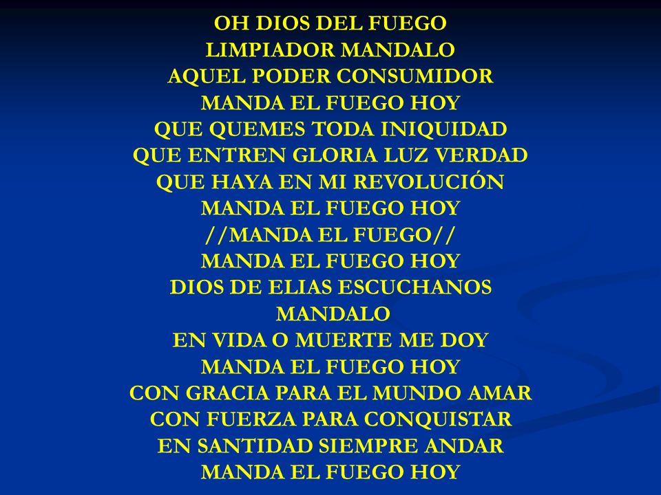 OH DIOS DEL FUEGO OH DIOS DEL FUEGO LIMPIADOR MANDALO