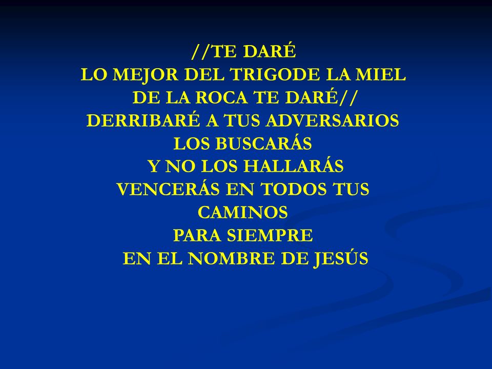 LO MEJOR DEL TRIGODE LA MIEL DE LA ROCA TE DARÉ//