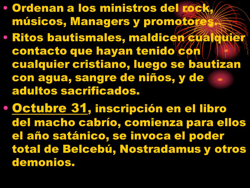 Ordenan a los ministros del rock, músicos, Managers y promotores.