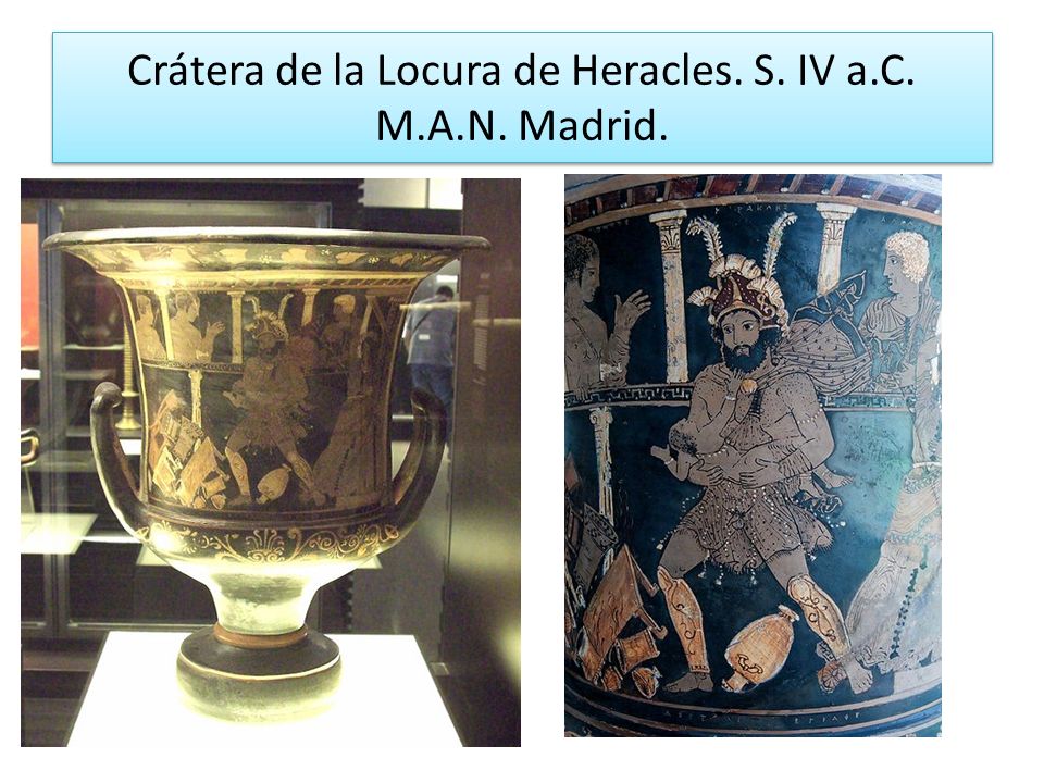 Crátera de la Locura de Heracles. S. IV a.C. M.A.N. Madrid.