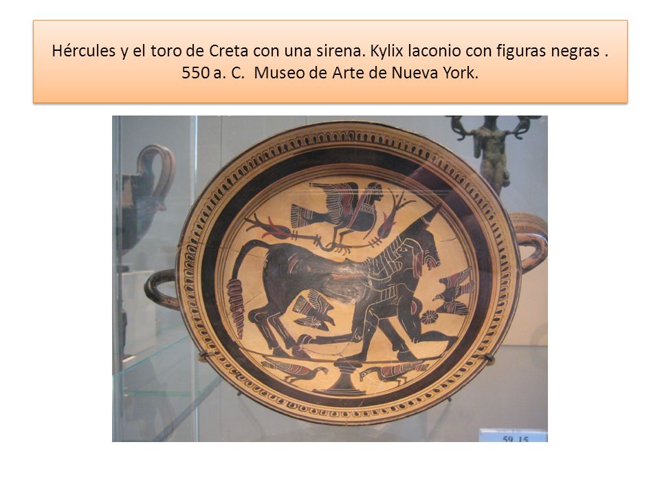 Hércules y el toro de Creta con una sirena