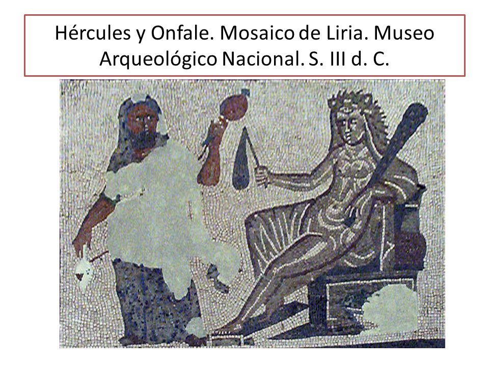 Hércules y Onfale. Mosaico de Liria. Museo Arqueológico Nacional. S